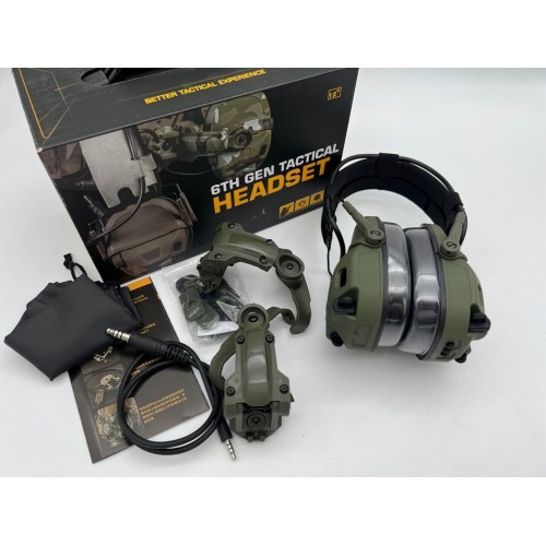 6TH GEN TACTICAL HEADSET тактическая гарнитура, звукосниматель и шумоподавление, активные в Рыбинске