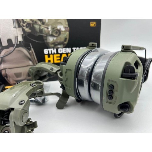 6TH GEN TACTICAL HEADSET тактическая гарнитура, звукосниматель и шумоподавление, активные в Рыбинске