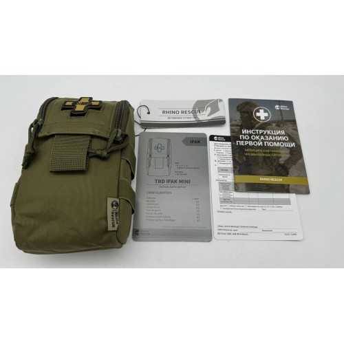 Военная тактическая аптечка RHINO RESCUE IFAK TRD MINI 11в1 в Рыбинске