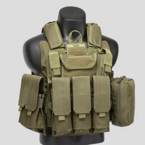 Тактический разгрузочный жилет «5 / пять карманов» с подсумками Tactical Molle Plate Carrier для съемных бронепластин в Рыбинске