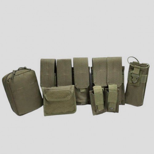 Тактический разгрузочный жилет «5 / пять карманов» с подсумками Tactical Molle Plate Carrier для съемных бронепластин в Рыбинске
