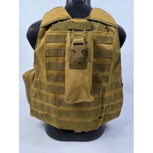 Тактический разгрузочный жилет «5 / пять карманов» с подсумками Tactical Molle Plate Carrier для съемных бронепластин в Рыбинске